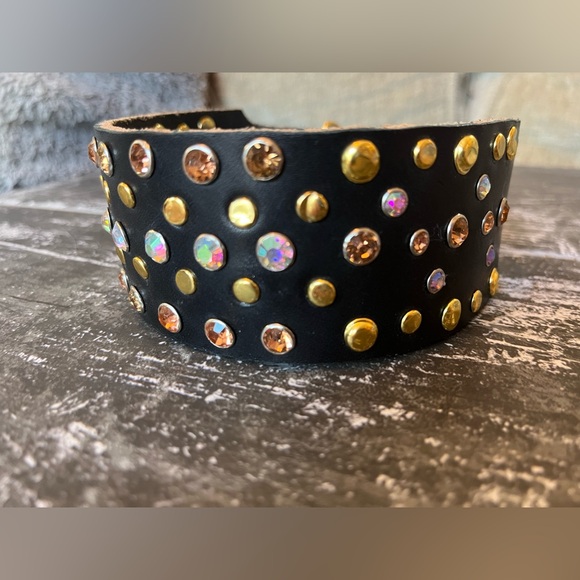 Hand Crafted Other - Crystal leather handmade dog collar